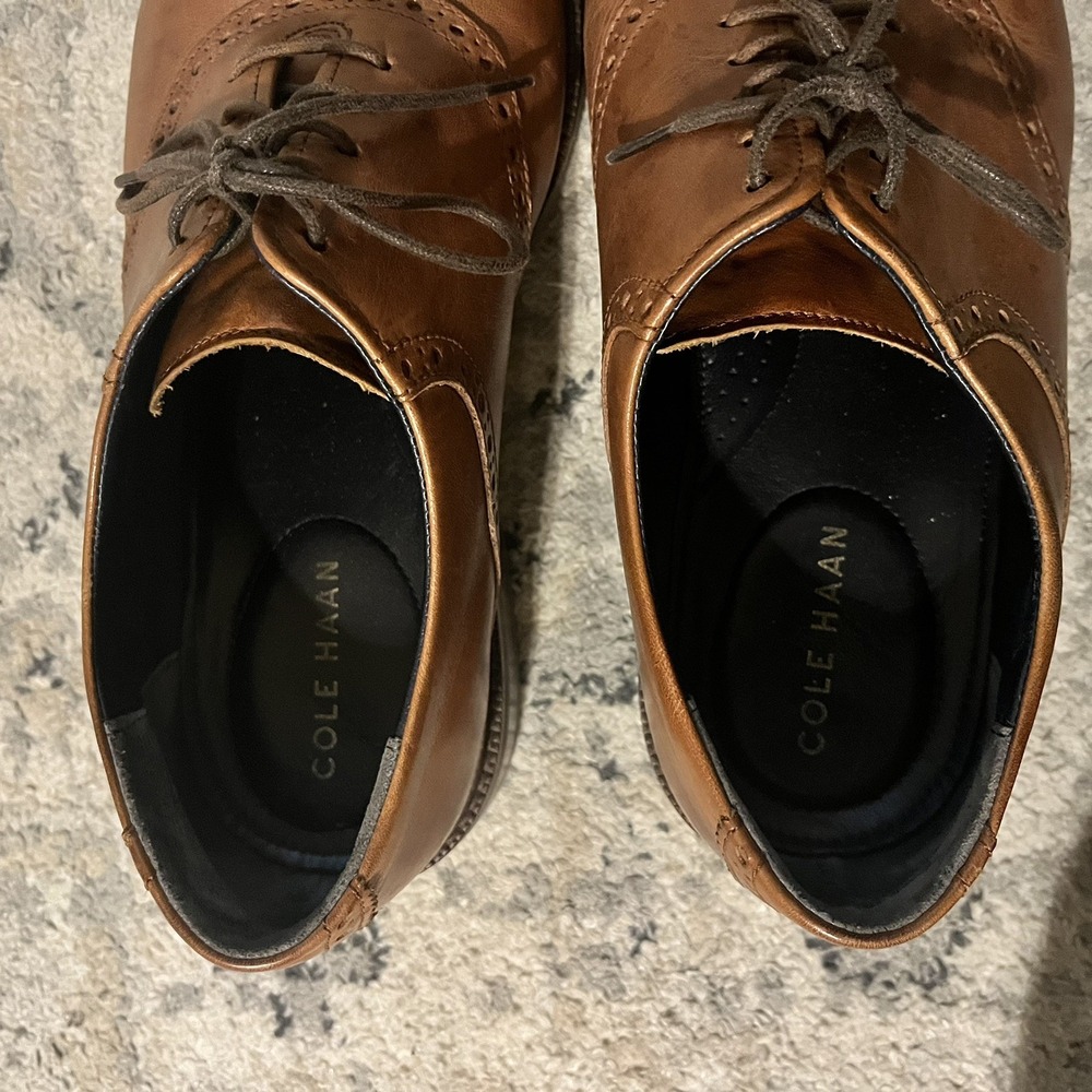 Cole Haan Grand OS Saddle Oxford Men's 10.5 M Brown Leather Lace Up Shoes C28884 - Picture 8 of 10